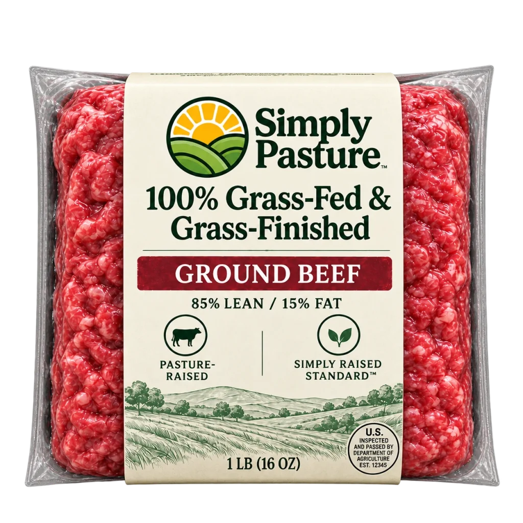 Package of 100% Grass-Fed & Grass-Finished Ground Beef
