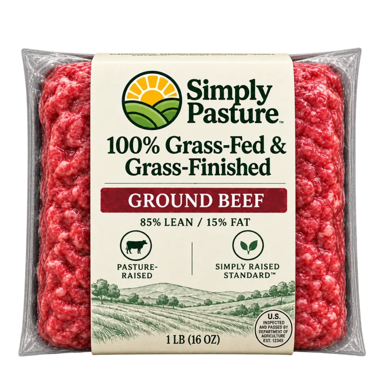 Package of 100% Grass-Fed & Grass-Finished Ground Beef