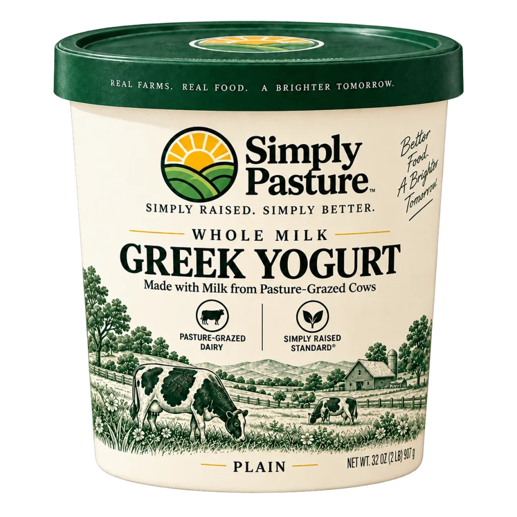 Tub of Plain Whole Milk Greek Yogurt