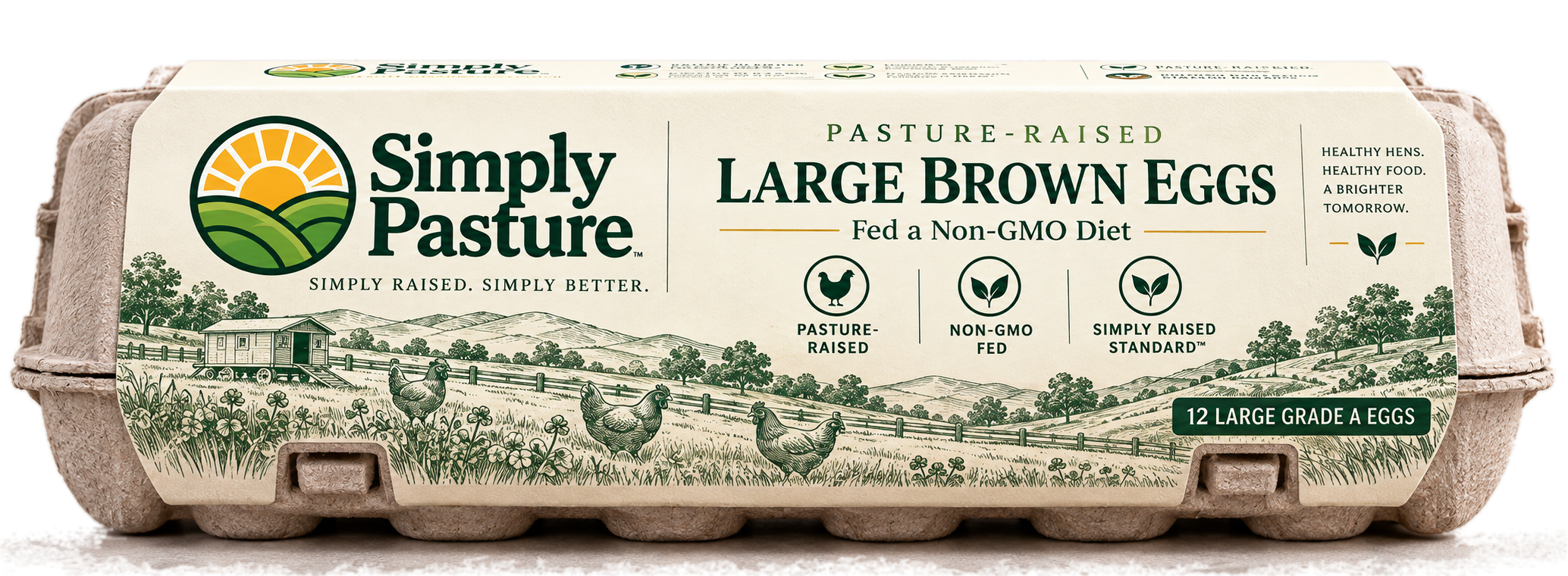 Carton of Pasture-Raised Large Brown Eggs